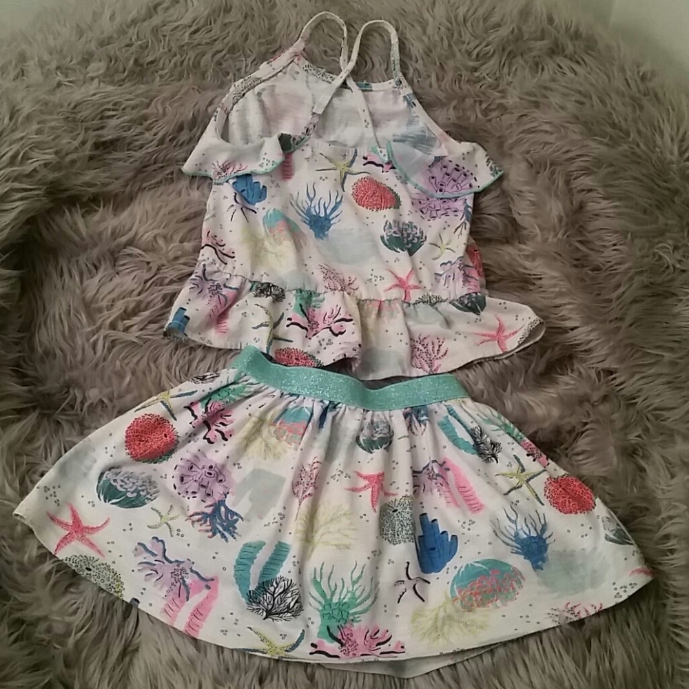 Cat&Jack sea life top&skirt w/attached shorts,4T - Picture 5 of 8